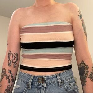 American Eagle Outfitters Multicolor Striped Crop Top